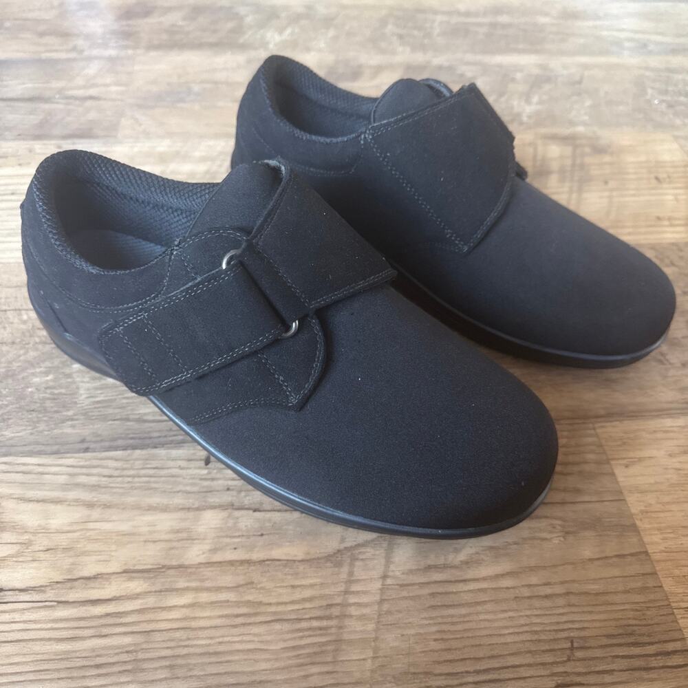NEW Orthofeet Wichita Women's 10 D Wide Black Orthopedic Comfort Shoes Diabetic